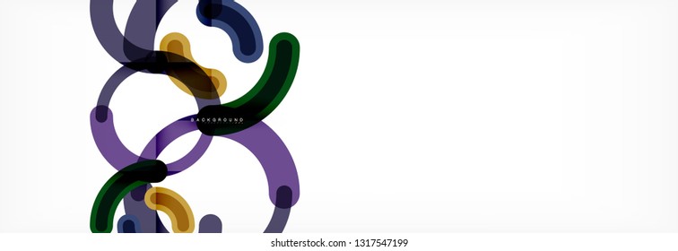 Round linear circle shapes background vector illustration
