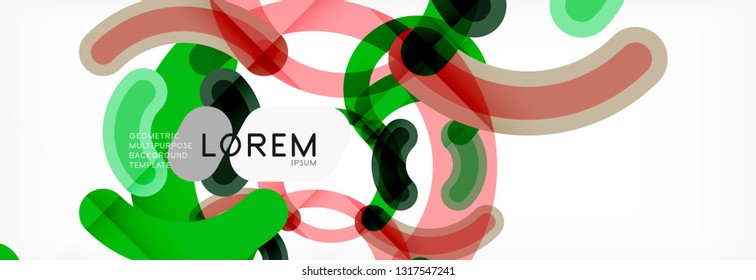 Round linear circle shapes background vector illustration