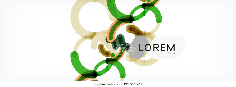 Round linear circle shapes background vector illustration