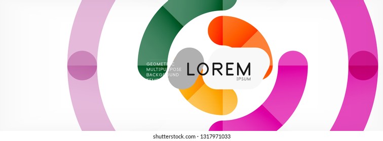 Round linear circle shapes background vector illustration