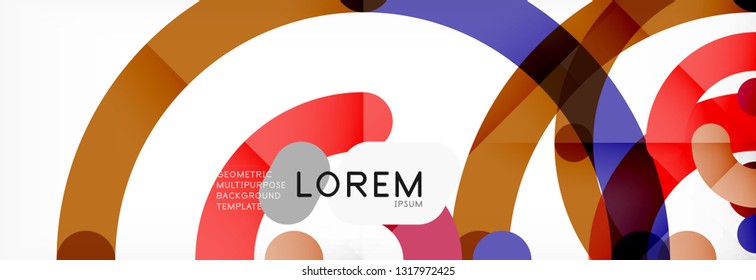 Round linear circle shapes background vector illustration