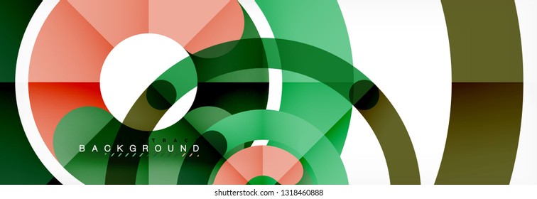 Round linear circle shapes background vector illustration