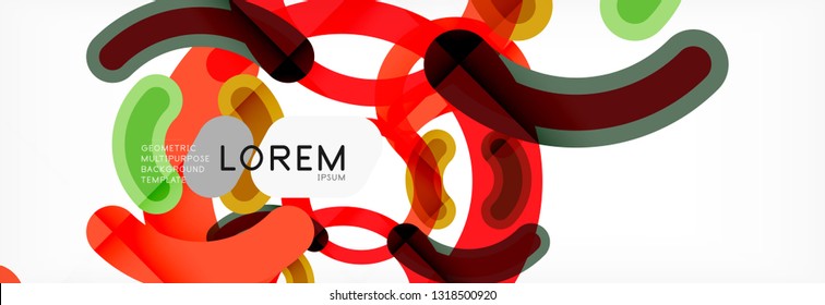 Round linear circle shapes background vector illustration