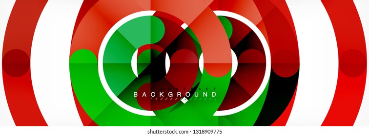 Round linear circle shapes background vector illustration