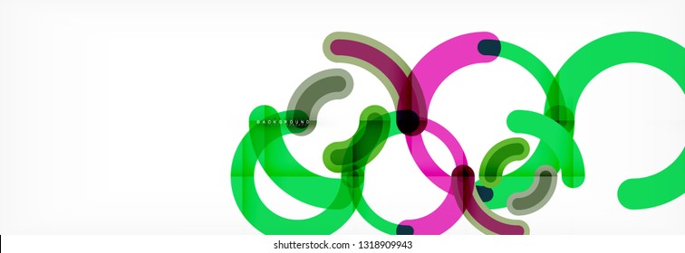 Round linear circle shapes background vector illustration