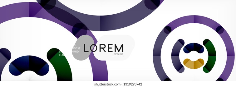 Round linear circle shapes background vector illustration