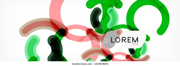 Round linear circle shapes background vector illustration