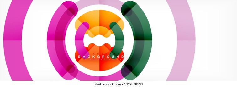 Round linear circle shapes background vector illustration
