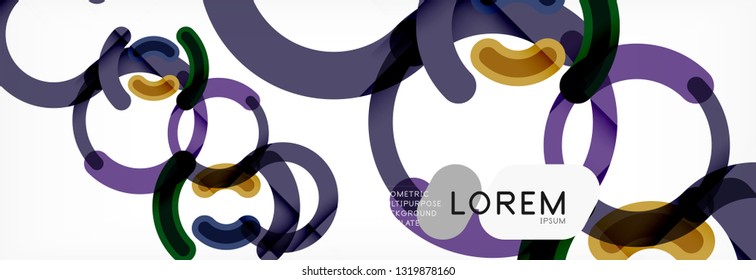 Redondear formas de círculo lineal de fondo ilustración vectorial