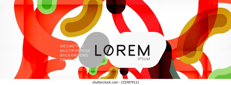 Round linear circle shapes background vector illustration