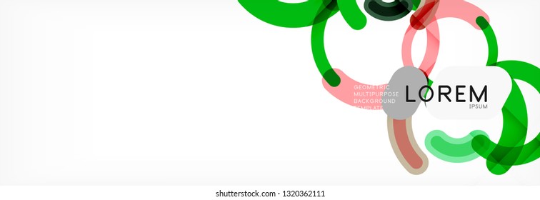 Round linear circle shapes background vector illustration