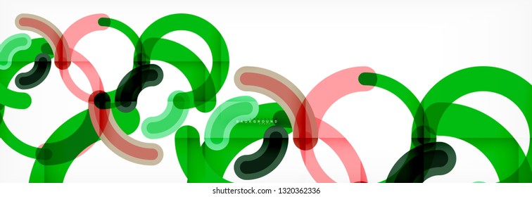 Round linear circle shapes background vector illustration