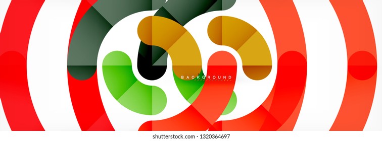 Round linear circle shapes background vector illustration