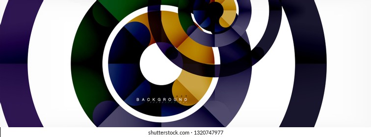 Round linear circle shapes background vector illustration
