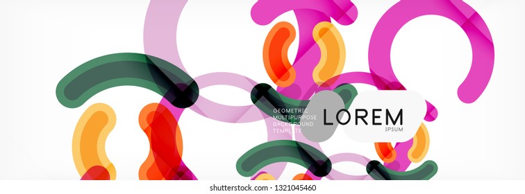 Round linear circle shapes background vector illustration