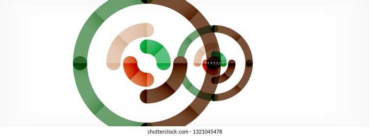 Round linear circle shapes background vector illustration