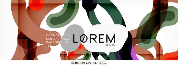 Round linear circle shapes background vector illustration