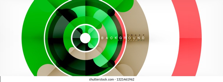 Round linear circle shapes background vector illustration