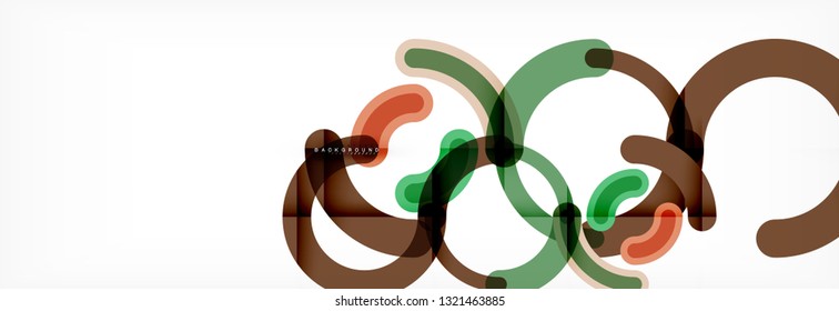 Round linear circle shapes background vector illustration