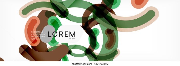 Round linear circle shapes background vector illustration