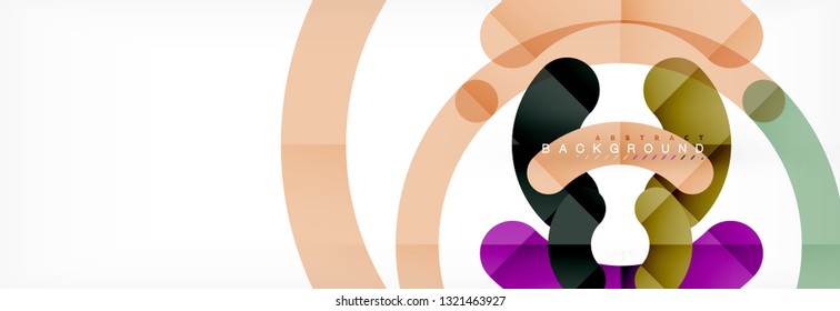 Round linear circle shapes background vector illustration