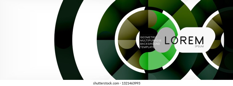 Round linear circle shapes background vector illustration