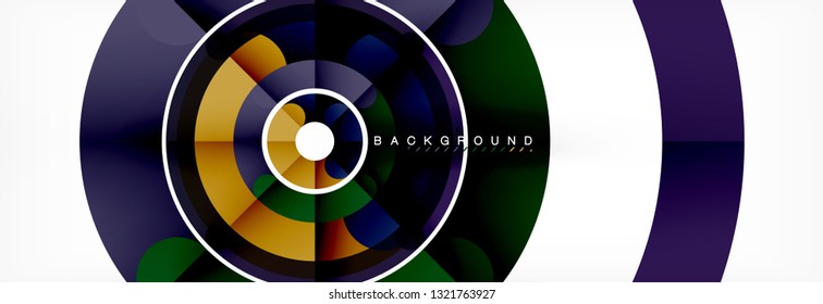 Redondear formas de círculo lineal de fondo ilustración vectorial