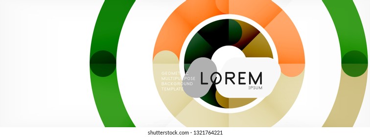 Round linear circle shapes background vector illustration