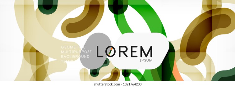 Round linear circle shapes background vector illustration