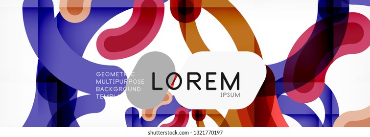 Round linear circle shapes background vector illustration