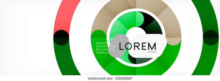 Round linear circle shapes background vector illustration