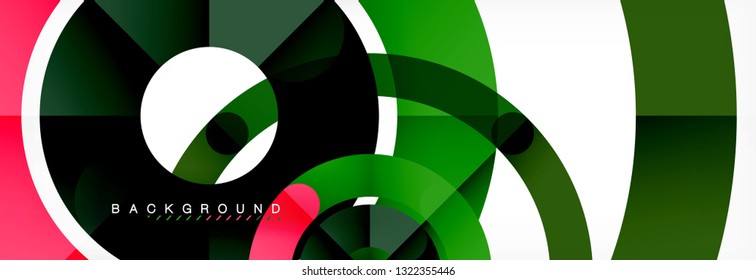 Round linear circle shapes background vector illustration