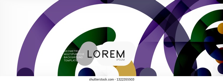 Round linear circle shapes background vector illustration