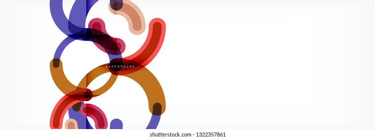 Round linear circle shapes background vector illustration