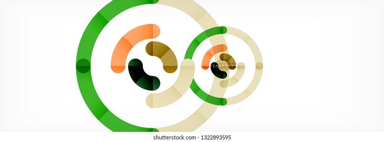 Round linear circle shapes background vector illustration