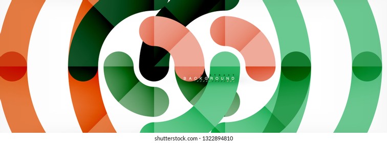 Round linear circle shapes background vector illustration
