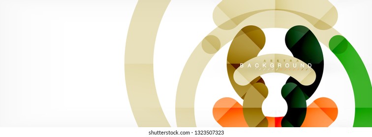 Round linear circle shapes background vector illustration