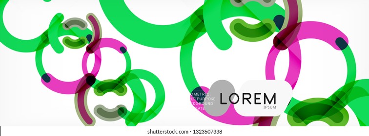 Redondear formas de círculo lineal de fondo ilustración vectorial