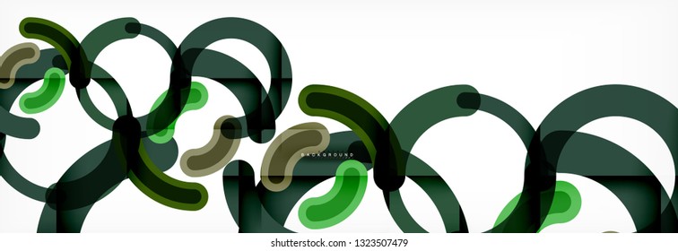 Round linear circle shapes background vector illustration