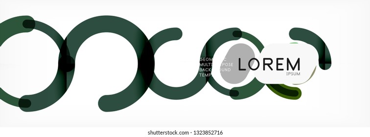 Ilustração redonda de vetor de fundo de formas de círculo linear