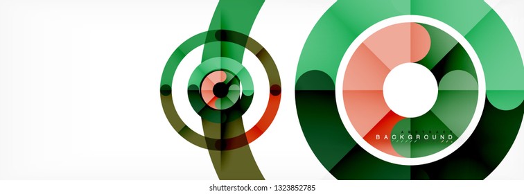 Round linear circle shapes background vector illustration