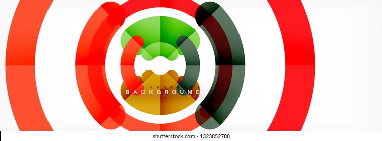 Round linear circle shapes background vector illustration