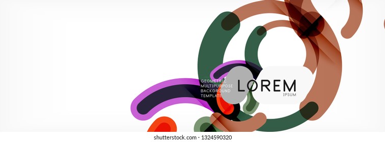 Round linear circle shapes background vector illustration