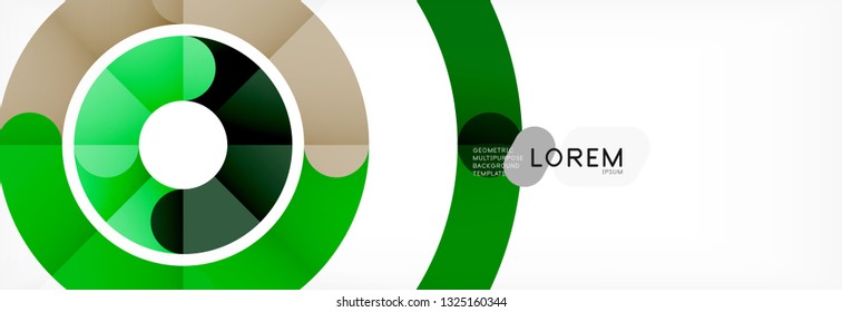 Round linear circle shapes background vector illustration