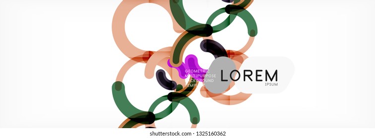 Round linear circle shapes background vector illustration