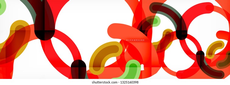 Round linear circle shapes background vector illustration