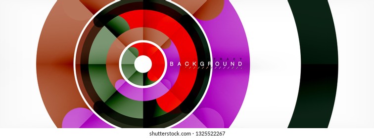 Round linear circle shapes background vector illustration