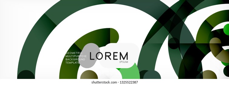 Round linear circle shapes background vector illustration