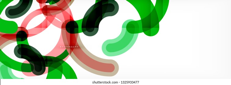 Round linear circle shapes background vector illustration