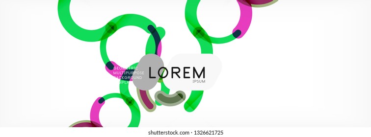 Round linear circle shapes background vector illustration